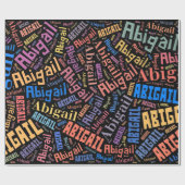 Papier Cadeau ABIGAIL Nom de la conception du texte - Modifier l (Plat)