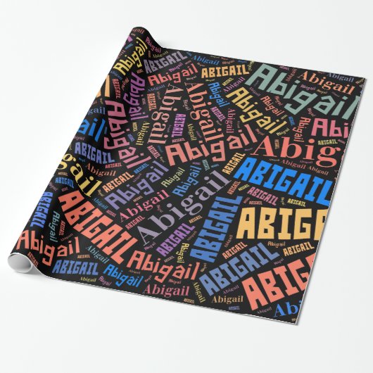 Papier Cadeau ABIGAIL Nom de la conception du texte - Modifier l (Déroulé)