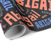 Papier Cadeau ABIGAIL Nom de la conception du texte - Modifier l (Coin rond)