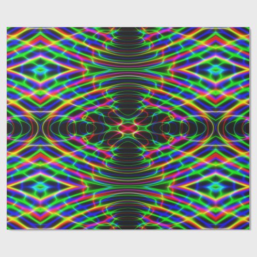 Papier Cadeau Abrégé sur psychédélique lumière laser au néon (Plat)