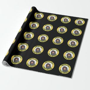 Papier Cadeau Absolument Pawsitive Funny Paw Pun Dark BG