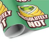 Papier Cadeau Absolutely Not Frog – Funny Lazy Frog Meme (Coin rond)