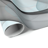 Papier Cadeau Abstract Anthracite Gray Blue Modern Fractal Art (Coin rond)