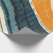Papier Cadeau Abstract Blue Orange White Paint Swirl with White (Coin)