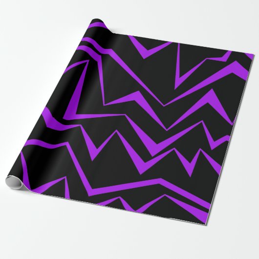 Papier Cadeau Abstract, bold, vibrant geometric zigzag pattern (Déroulé)