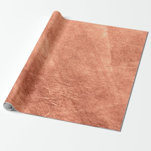 Papier Cadeau Abstract brushed copper surface metallic texture. (Déroulé)