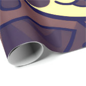 Papier Cadeau Abstract Cat Art Brown Beige (Coin rond)