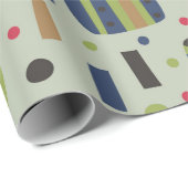 Papier Cadeau abstract color pattern textiles, interior designli (Coin rond)