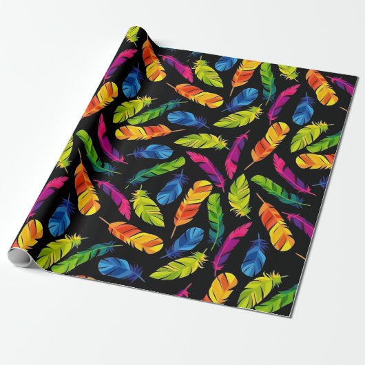 Papier Cadeau Abstract colorful feather explosion (Déroulé)