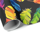 Papier Cadeau Abstract colorful feather explosion (Coin rond)