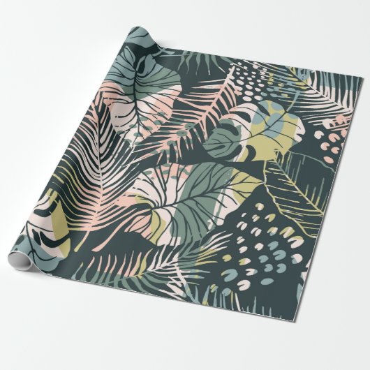 Papier Cadeau Abstract creative seamless pattern with tropical p (Déroulé)