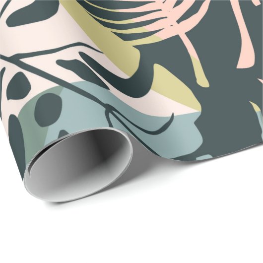 Papier Cadeau Abstract creative seamless pattern with tropical p (Coin rond)