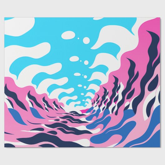 Papier Cadeau Abstract Dream Wave – Vibrant Surreal Flow (Plat)