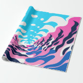 Papier Cadeau Abstract Dream Wave – Vibrant Surreal Flow (Déroulé)