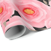 Papier Cadeau Abstract elegance seamless pattern with pink flowe (Coin rond)