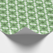 Papier Cadeau Abstract Floral Pattern In Black Green On White (Coin)