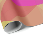 Papier Cadeau Abstract Geometric Crystal Mosaic in Pink (Coin rond)