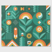 Papier Cadeau Abstract geometric vintage pattern in Scandinavian (Plat)