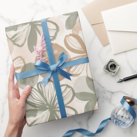 Papier Cadeau Abstract Gouache Floral Composition (Cadeaux)