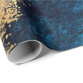 Papier Cadeau abstract ground blue marble agate granite mosa (Coin rond)