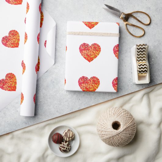 Papier Cadeau Abstract Heart Confetti Art (Artisanat)