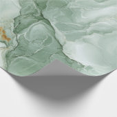 Papier Cadeau Abstract Marble Sage Green (Coin)
