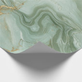 Papier Cadeau Abstract Marble Sage Green (Coin)