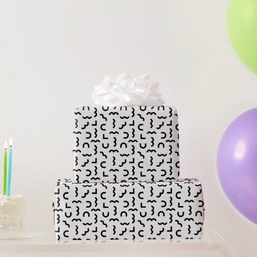 Papier Cadeau Abstract Memphis Waves & Shapes (Cadeaux de fête)