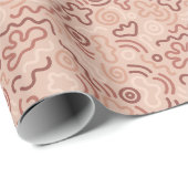 Papier Cadeau Abstract Party Doodle Pattern (Coin rond)