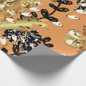 Papier Cadeau abstract pattern on orange yellow background with (Coin)