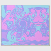 Papier Cadeau Abstract pink purple blue swirls (Plat)