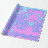 Papier Cadeau Abstract pink purple blue swirls (Déroulé)