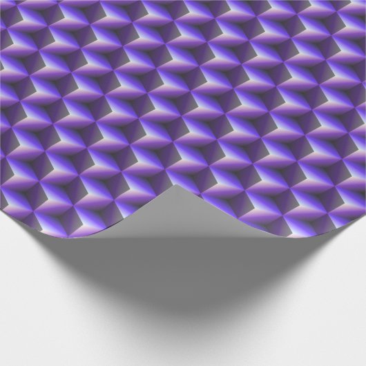 Papier Cadeau Abstract Purple Cube Block Pattern (Coin)