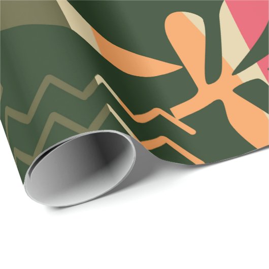 Papier Cadeau Abstract seamless pattern with tropical leaves. Ha (Coin rond)