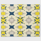 Papier Cadeau Abstract Starburst Pattern in Yellow and Blue (Plat)