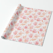 Papier Cadeau Abstract Watercolor Pattern in Peach and Pink (Déroulé)