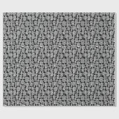 Papier Cadeau Abstrait 041113 - Blanc sur noir (Plat)