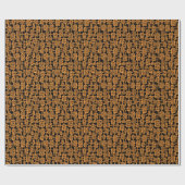 Papier Cadeau Abstrait 041113 - Orange clair sur noir (Plat)