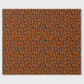 Papier Cadeau Abstrait 041113 - Orange sur noir (Plat)