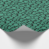 Papier Cadeau Abstrait 041113 - Turquoise sur noir (Coin)