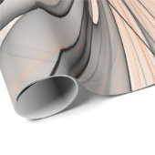 Papier Cadeau Abstrait Anthracite Grey Sienna Art moderne fracta (Coin rond)