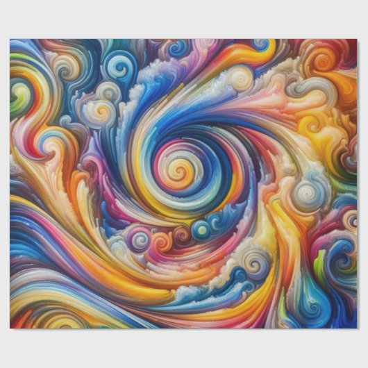 Papier Cadeau Abstrait arc-en-ciel (Plat)