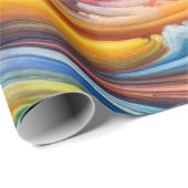 Papier Cadeau Abstrait arc-en-ciel (Coin rond)