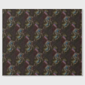 Papier Cadeau Abstrait atomique noir rétro (Plat)