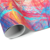 Papier Cadeau Abstrait beau rouge et bleu clair dossier de coule (Coin rond)