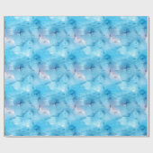 Papier Cadeau Abstrait Bleu et Blanc (Plat)