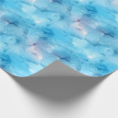 Papier Cadeau Abstrait Bleu et Blanc (Coin)