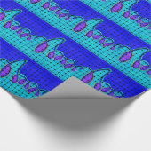 Papier Cadeau Abstrait bleu français avec texture tissée (Coin)