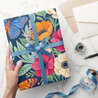 Papier Cadeau Abstrait Boho Anémone