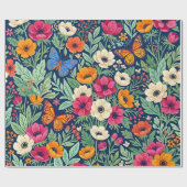 Papier Cadeau Abstrait Boho Anémone (Plat)